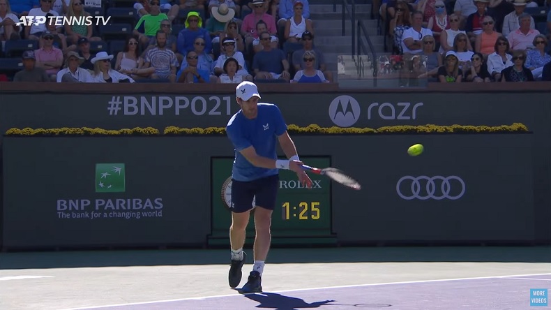 L'ace à la cuillère d'Andy Murray contre Carlos Alcaraz à Indian Wells.