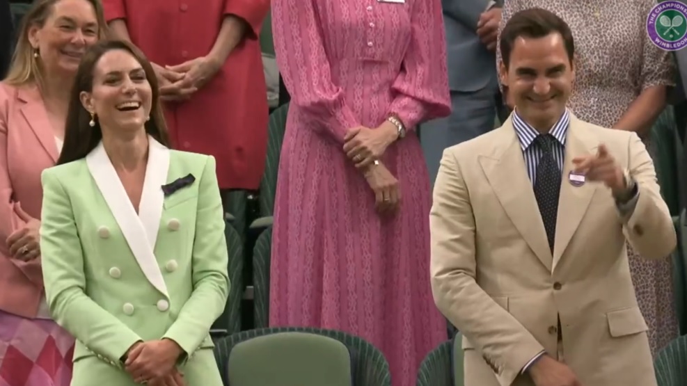 Andy Murray fait rire Kate Middleton et Roger Federer avec son discours.