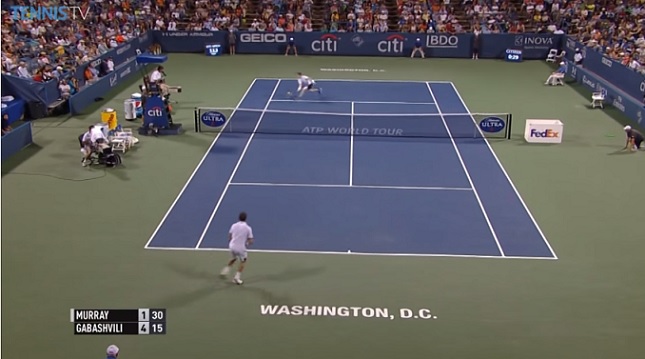Une volée parfaite d'Andy Murray au tournoi de Washington.