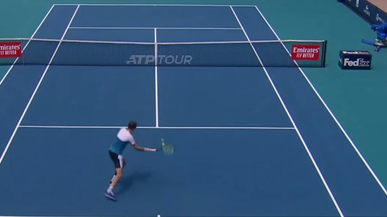 Les amorties d'Alexander Bublik contre Taylor Fritz, à Miami 2021.