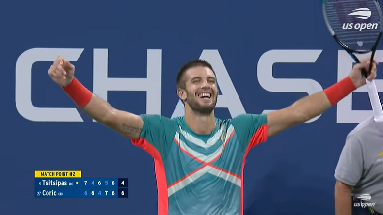 Borna Coric a sauvé 6 balles de match contre Stefanos Tsitsipas à l'US Open 2020.