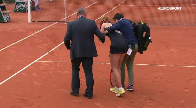Alizé Cornet était mal en point dans le troisième set mais elle va finir par s'imposer.