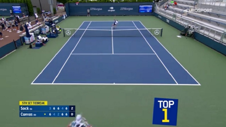 Pablo Cuevas gagne un point insolite contre Jack Sock à l'US Open 2020.