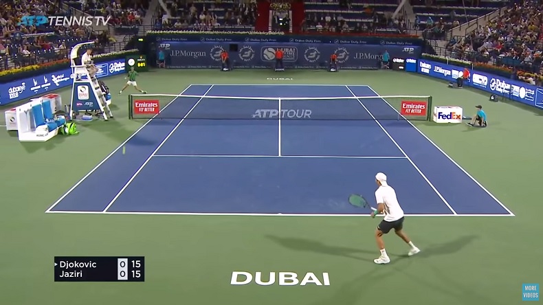 Les points brillants de Djokovic contre Jaziri à Dubaï.