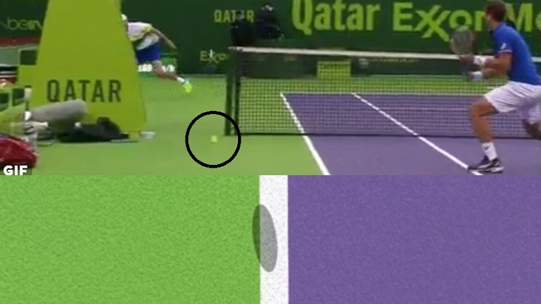 Un bug du Hawk-Eye et de l'arbitre sur un même point en finale du double à Doha.