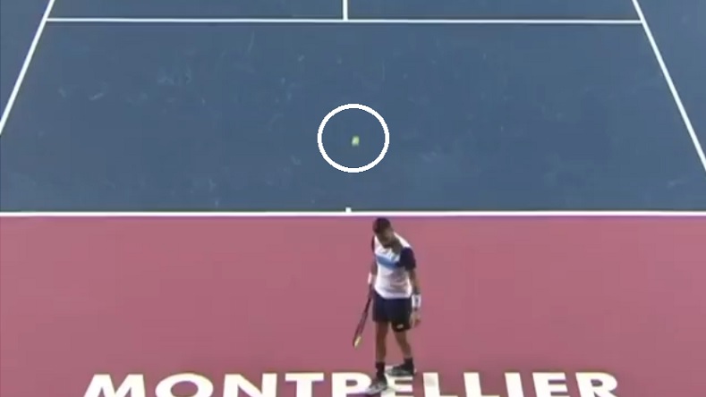 Voilà où est tombée l'amortie de Damir Dzumhur au tournoi de Montpellier 2020.