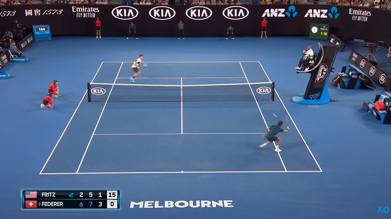 Roger Federer a fait jou-jou avec Taylor Fritz au troisième tour de l'Open d'Australie 2019.