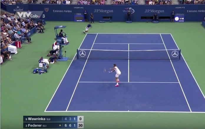 Roger Federer surclasse Stan Wawrinka en demi-finales de l'US Open 2015.