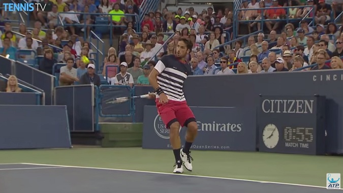 Feliciano Lopez a inscrit un des points du tournoi contre Roger Federer.