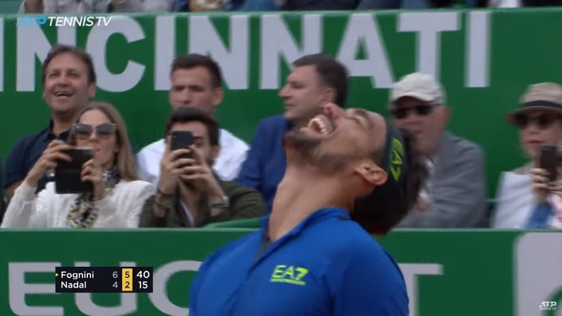 La sensation quand tu marches sur l'eau contre le Roi de la terre Rafa Nadal, à Monte-Carlo.