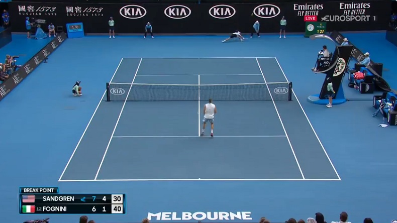 Cette défense de Fabio Fognini contre Tennys Sandgren à l'Open d'Australie 2020 est incroyable.