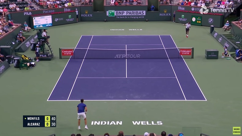 199,56 km/h ! Tout simplement le deuxième coup droit le plus rapide de l'histoire du tennis pour Gaël Monfils à Indian Wells.