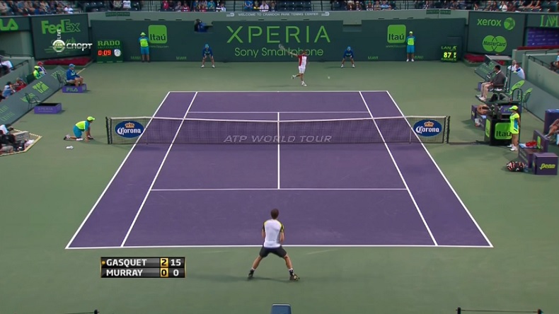 Richard Gasquet envoie un missile en revers au Masters 1000 de Miami 2013.