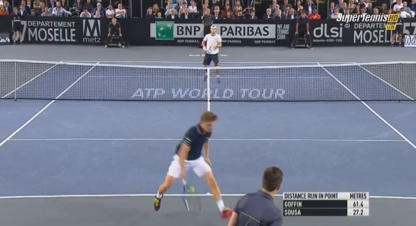 Le plus beau point du match entre David Goffin et Joao Sousa en finale du tournoi de Metz 2014.