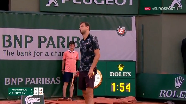 Grigor Dimitrov n'a pas apprécié qu'un spectateur l'appelle "Baby Fed" à Roland-Garros 2019.