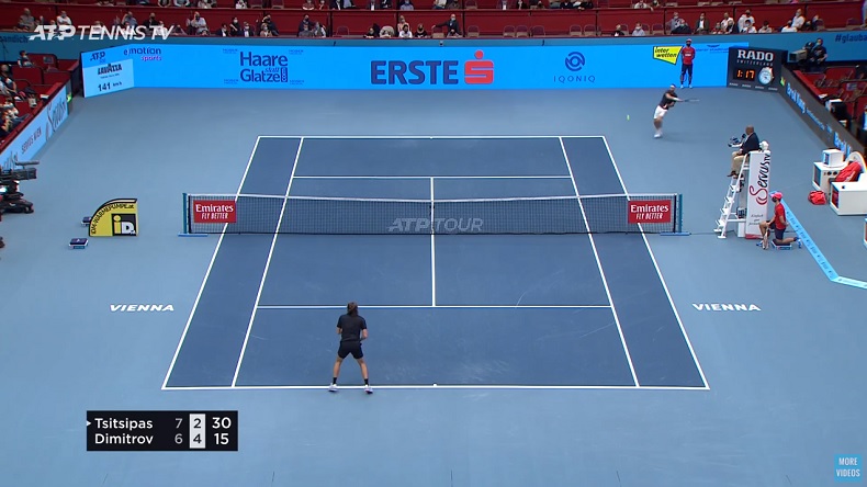 Un retour gagnant fabuleux de Grigor Dimitrov contre Tsitsipas, en total déséquilibre, à Vienne.