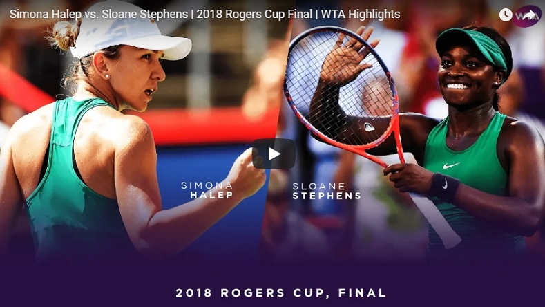 Simona Halep, à genoux, après un match sublime contre Sloane Stephens en finale du tournoi de Montréal 2018.