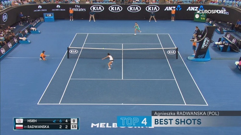 Un point de fou entre Hsieh et Radwanska à l'Open d'Australie 2018. Un point de fou entre Hsieh et Radwanska à l'Open d'Australie 2018.