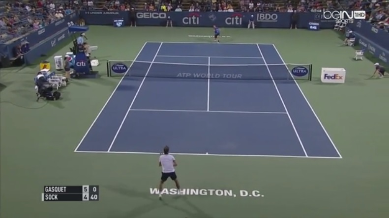 Jack Sock et son poignet bionique en coup droit.