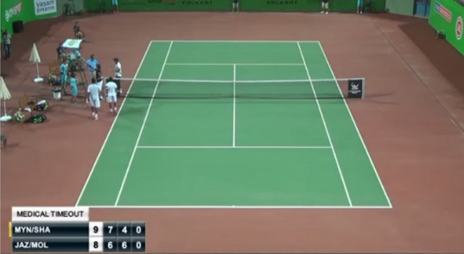 Abandon à 8-9 au super tie-break...