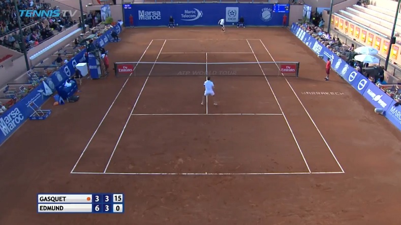 Ce coup de Kyle Edmund contre Richard Gasquet à Marrakech est monstrueux. Ce coup de Kyle Edmund contre Richard Gasquet à Marrakech est monstrueux.