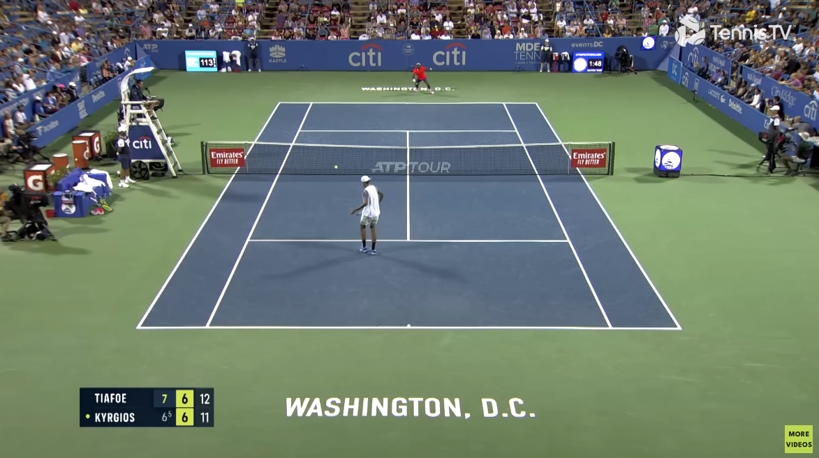 Nick Kyrgios a été très solide pour effacer les cinq balles de match contre Frances Tiafoe à Washington.