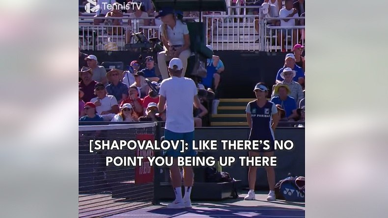 Denis Shapovalov n'a pas été tendre avec l'arbitre sur à une erreur en double lors du tournoi d'Indian Wells 2022.
