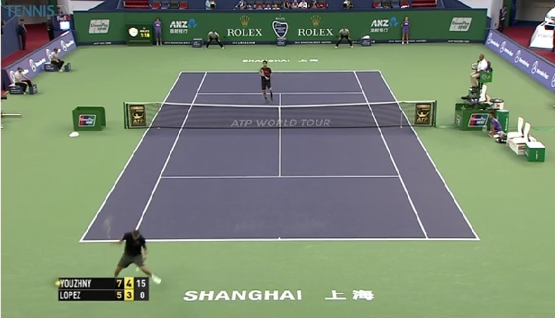 Peut-être le point du Masters 1000 de Shanghai 2014 entre Mikhail Youzhny et Feliciano Lopez.