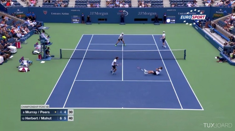 Nicolas Mahut et Pierre-Hugues Herbert remportent l'US Open 2015 sur un point de fou.