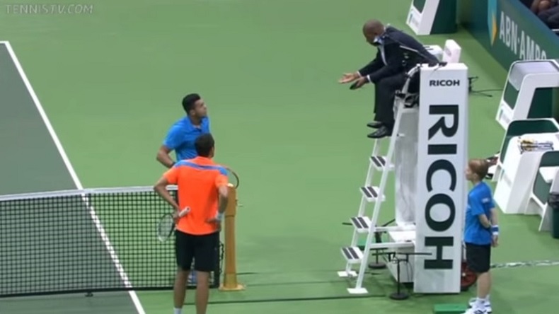 Un fait de jeu intéressant sur une balle de match entre Marin Cilic et Jo-Wilfried Tsonga à Rotterdam.