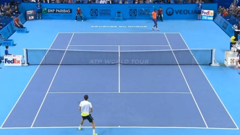Un point bizarre mais logique au tournoi de Marseille où Gaël Monfils cuisine Andrey Kuznetsov.