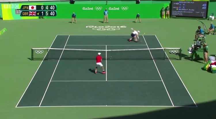 Un rallye de dingue entre Andy Murray et Kei Nishikori.
