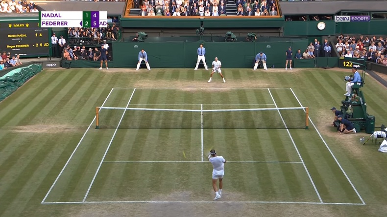 Rafa Nadal sauve deux balles de match contre Federer à Wimbledon 2019 dans un dernier jeu de dingue.