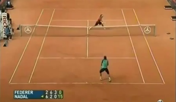 Un point énorme entre Rafael Nadal et Roger Federer au tournoi de Hambourg 2007.