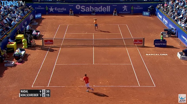 Rafa Nadal en mode rouleau compresseur sur ce rallye.