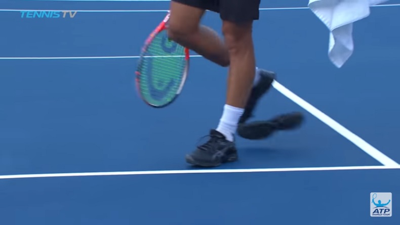 La chaussure de Noah Rubin au tournoi de Washington 2018. La chaussure de Noah Rubin au tournoi de Washington 2018.