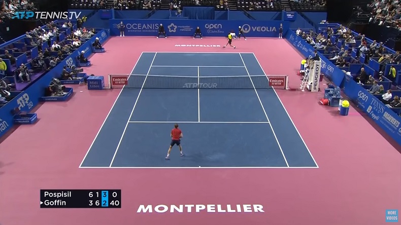 Vasek Pospisil était chaud contre Goffin, dans le troisième, en demi-finales du tournoi de Montpellier 2020.