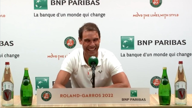 La petite blague de Rafa Nadal en conférence de presse à Roland-Garros 2022.