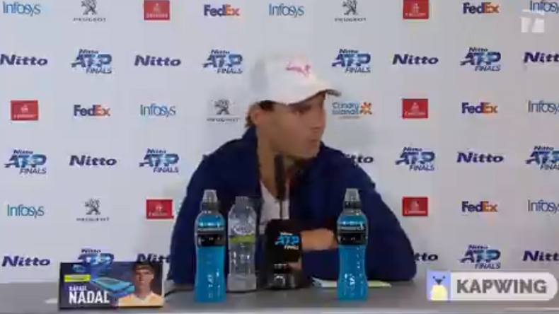 Une déclaration inspirante de Rafael Nadal en conférence de presse au Masters sur l'attitude à avoir sur le court.