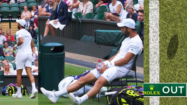 Petit moment de solitude pour Robert Farah, tellement persuadé d'avoir mis un ace qu'il allait directement s'asseoir. Petit moment de solitude pour Robert Farah, tellement persuadé d'avoir mis un ace qu'il allait directement s'asseoir.