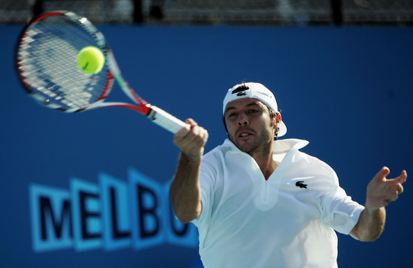 Sébastien Grosjean en action à l'Open d'Australie 2008 (DR)
