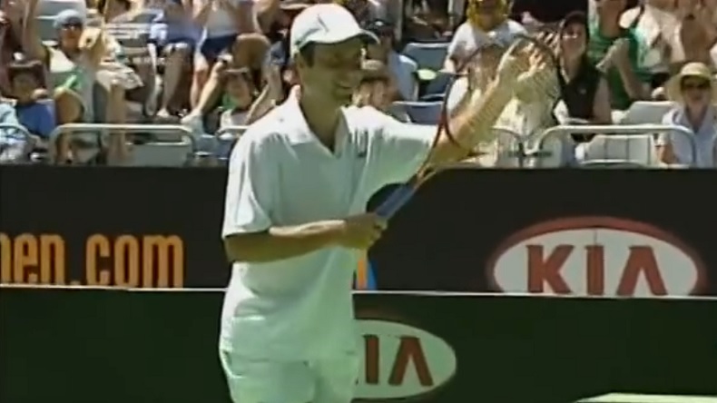 Fabrice Santoro a régalé le public lors de l'Open d'Australie 2006 et il avait trouvé un bon partenaire de jeu en la personne de Gaston Gaudio.