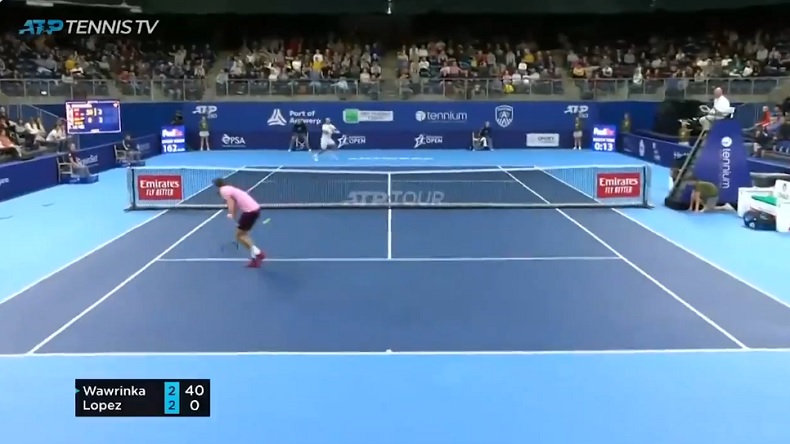 Une demi-volée sublime de Stan Wawrinka contre Feliciano Lopez à Anvers.