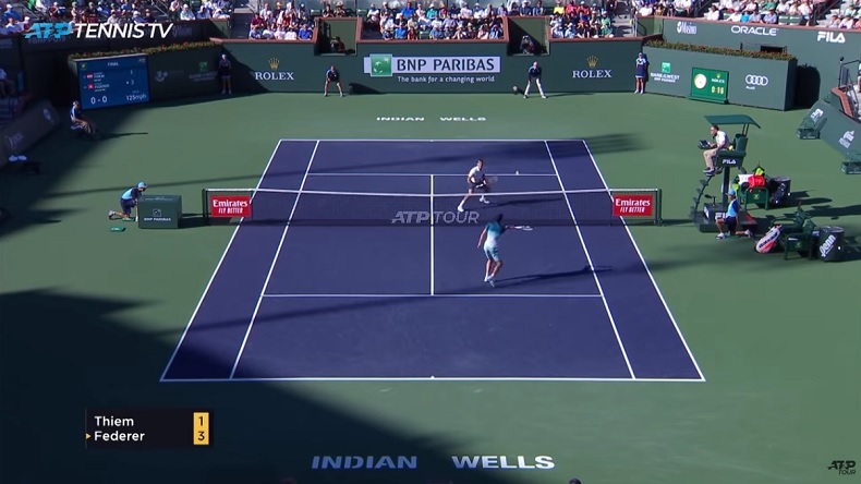 Thiem fait amortie-lob à Federer en finale du Masters 1000 d'Indian Wells 2019. Plus de respect pour le GOAT.