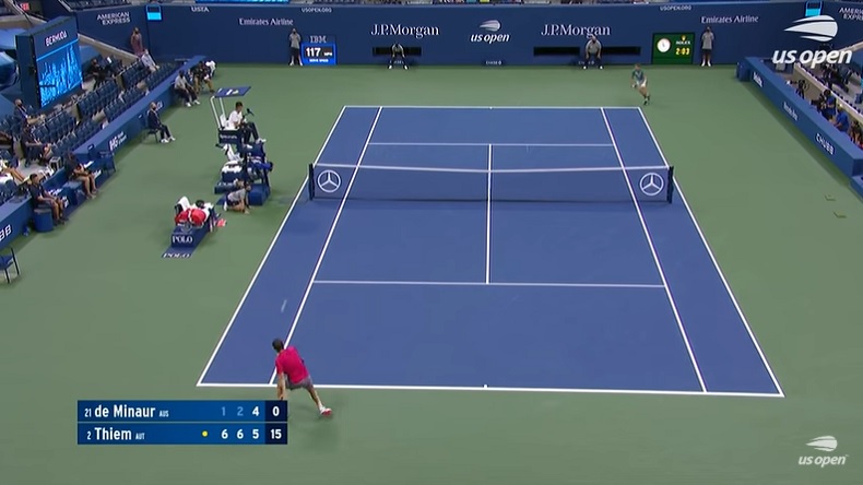 Dominic Thiem a lâché quelques bijoux en revers contre De Minaur à l'US Open 2020.