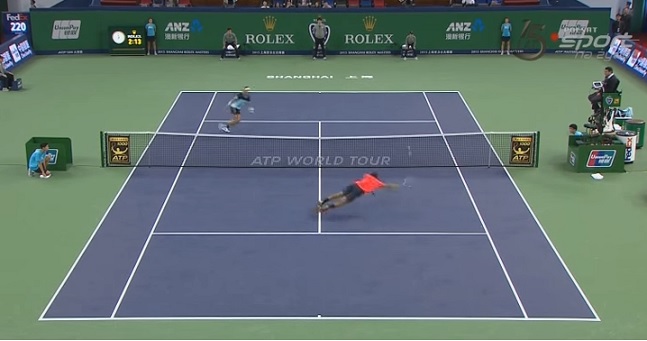 Un point énorme de Jo-Wilfried Tsonga pour obtenir une balle de match contre Rafa Nadal.