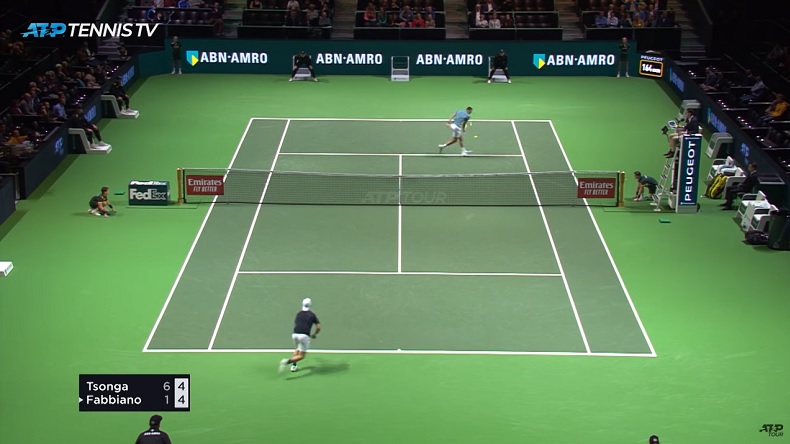 Une demi-volée parfaite de Jo-Wilfried Tsonga au tournoi de Rotterdam 2019.