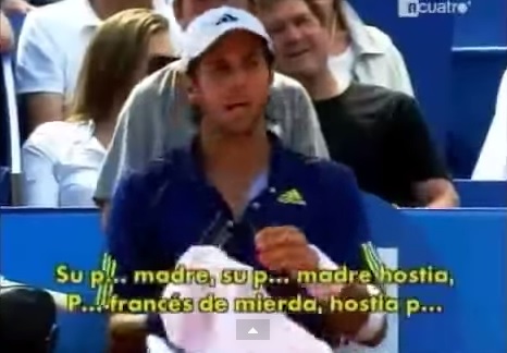 Fernando Verdasco insulte Richard Gasquet et le public en finale du tournoi de Nice 2010.