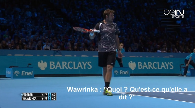 Le clash entre Mirka Federer et Stan Wawrinka en demi-finales du Masters 2014.