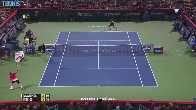 Ce revers de Stan Wawrinka fait partie des nombreux hot shots du deuxième tour du Masters 1000 de Montréal 2015.